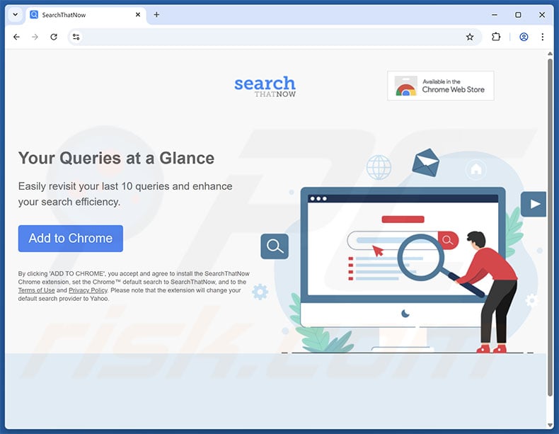 Website used to promote SearchThatNow browser hijacker