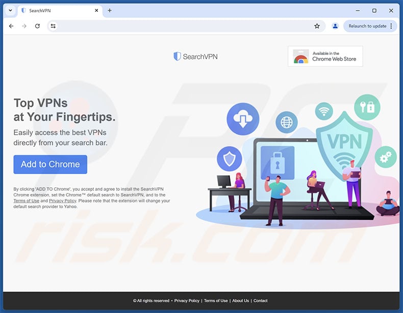 Website used to promote SearchVPN browser hijacker