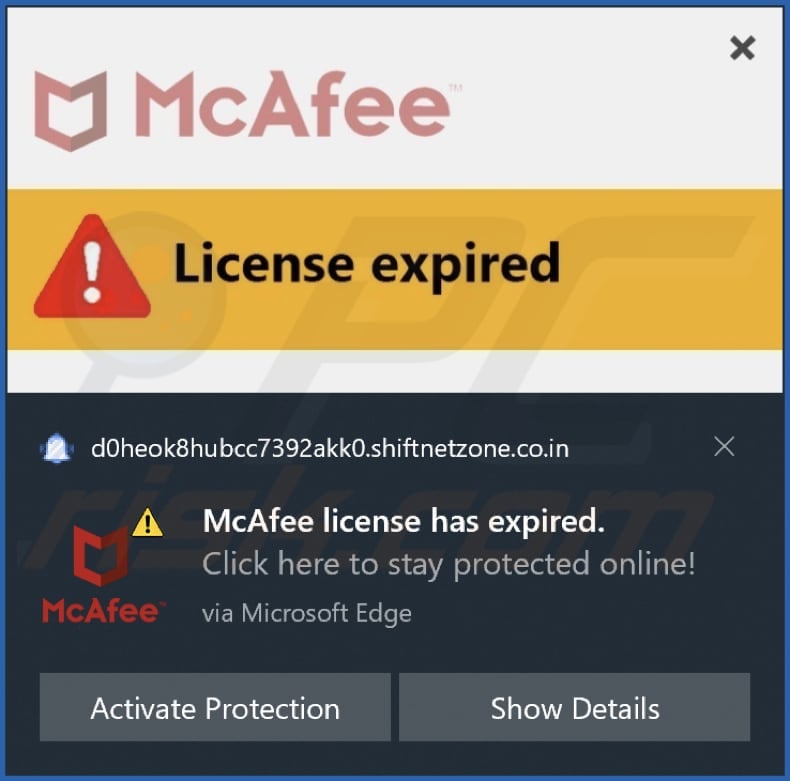 shiftnetzone.co[.]in notification