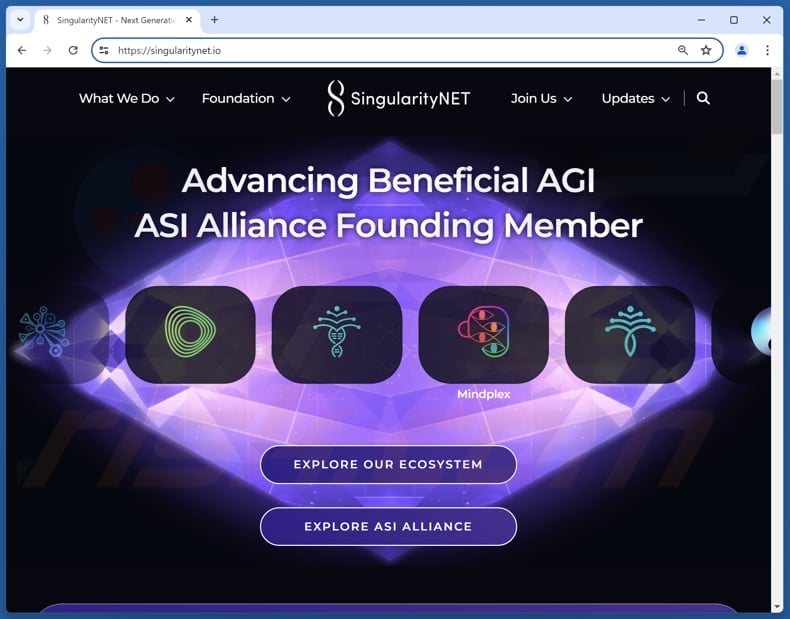 SingularityNET (AGIX) Airdrop Scam real website (singularitynet.io)