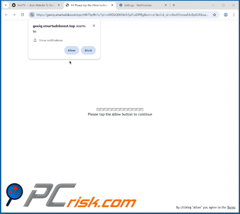smartadsboost[.]top website appearance (GIF)
