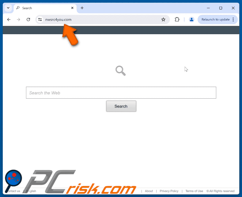 Spectra browser hijacker nwsrc4you.com redirects to search.yahoo.com