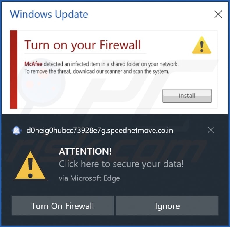 Ad delivered by the speednetmove.co[.]in webpage