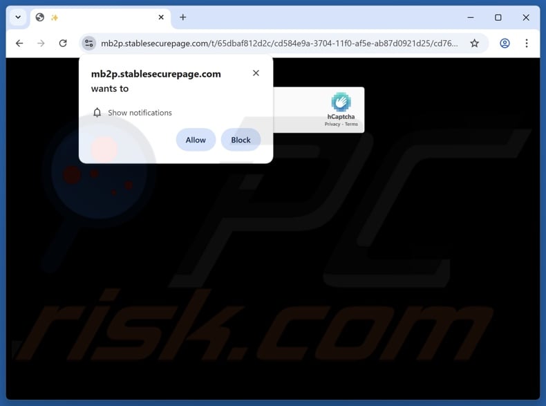 stablesecurepage[.]com pop-up redirects