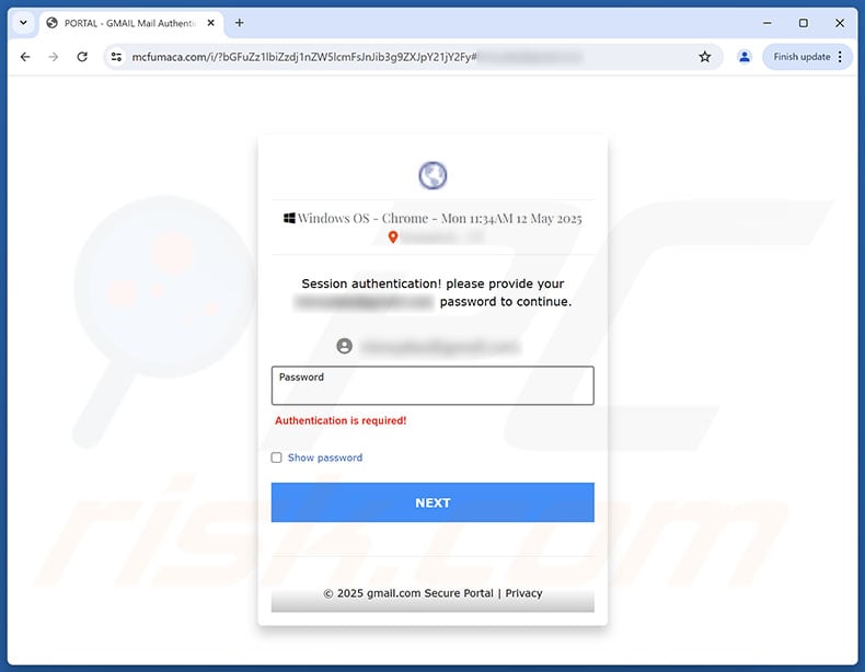 Staff ID Card scam email promoted phishing site