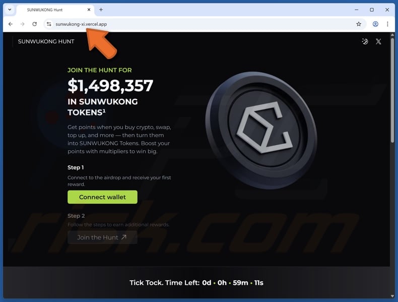 SUNWUKONG Token Hunt scam