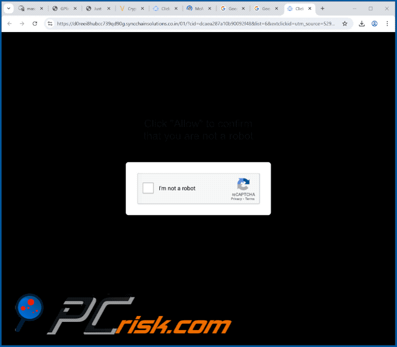 syncchainsolutions.co[.]in website appearance (GIF)