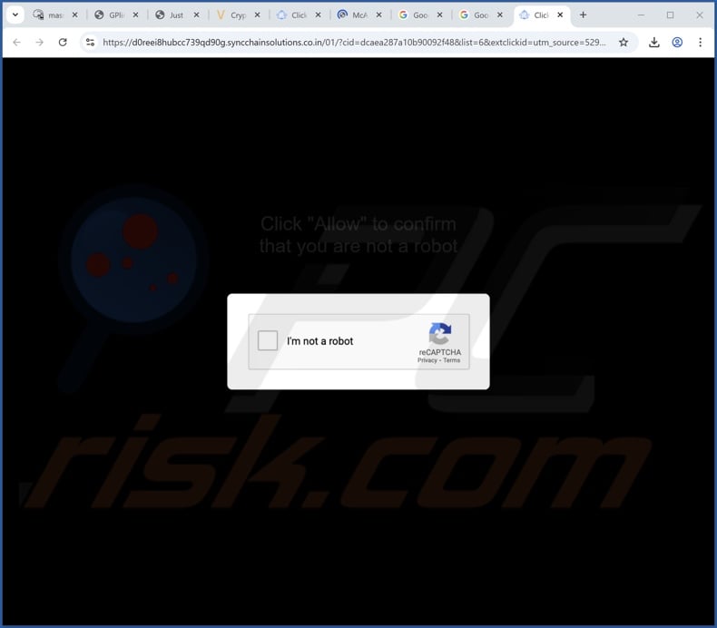 syncchainsolutions.co[.]in pop-up redirects