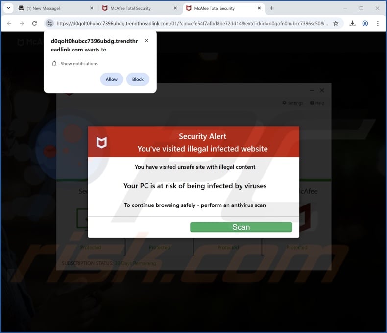 trendthreadlink[.]com pop-up redirects
