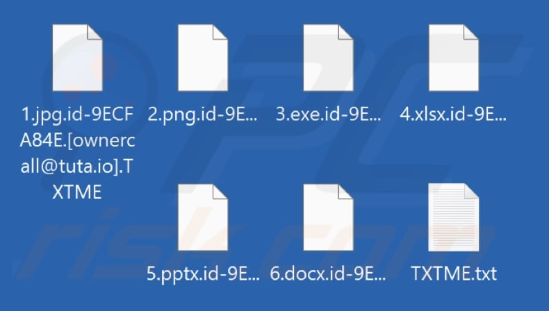 Files encrypted by TXTME ransomware (.TXTME extension)