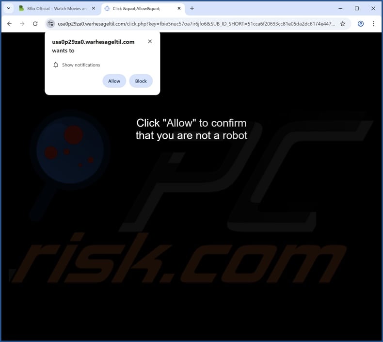 warhesageltil[.]com pop-up redirects