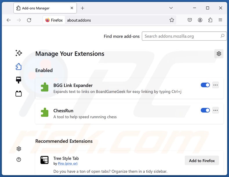 Removing odsrchrdr.com related Mozilla Firefox extensions