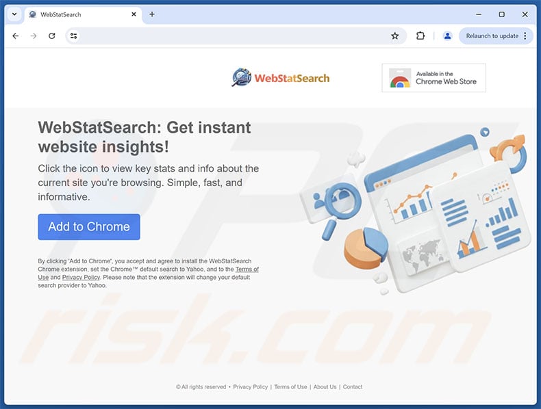 Website used to promote WebStatSearch browser hijacker