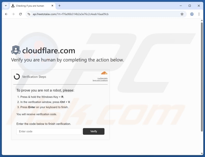 7 Viruses Detected On Your PC Device POP-UP Scam ClickFix page