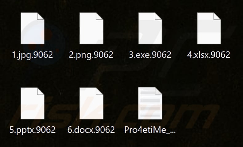 Files encrypted by 9062 ransomware (.9062 extension)