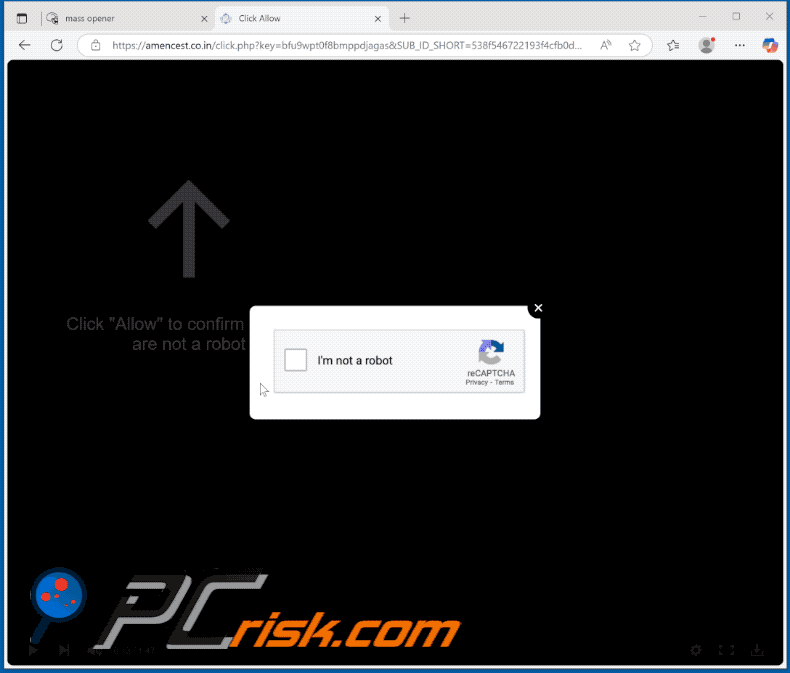 amencest.co[.]in website appearance (GIF)