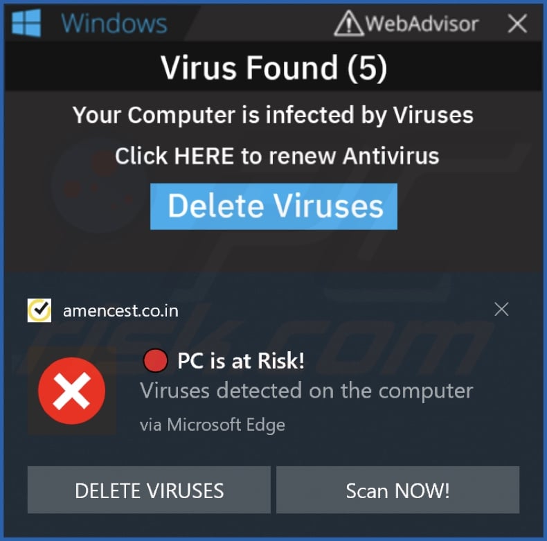Ad delivered by the amencest.co[.]in webpage