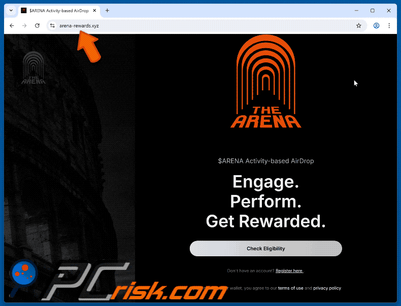 Appearance of $ARENA Airdrop scam