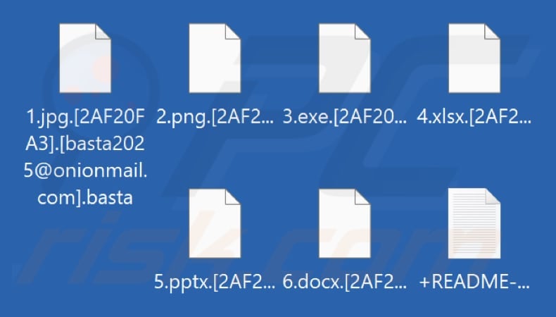 Files encrypted by Basta ransomware (.basta extension)