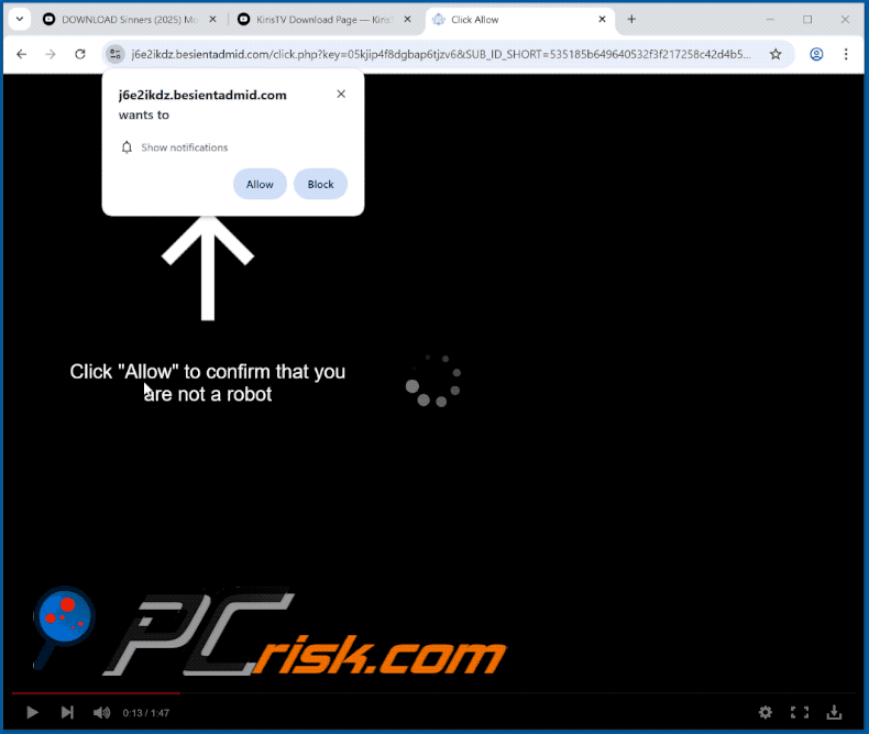 besientadmid[.]com website appearance (GIF)
