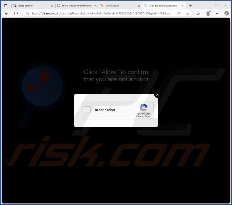 bicarnsh.co[.]in pop-up redirects