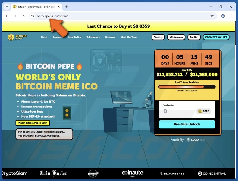 Bitcoin Pepe Presale scam