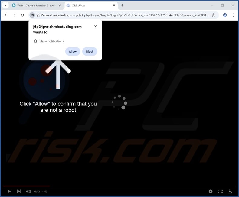 chmicutuding[.]com pop-up redirects
