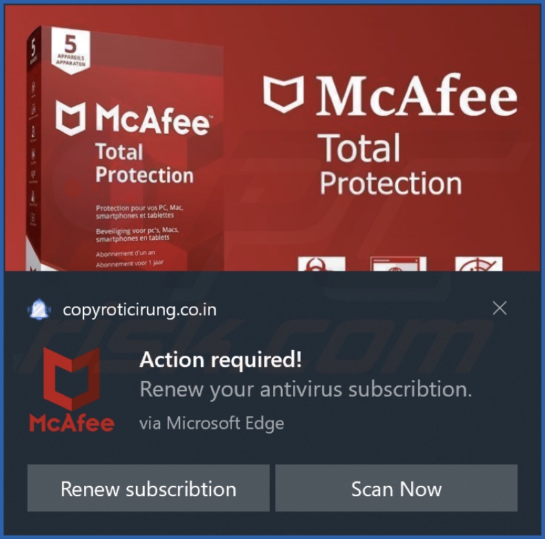 Ad delivered by the copyroticirung.co[.]in webpage