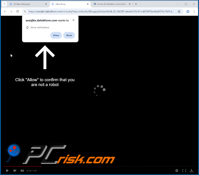 dalubform[.]com website appearance (GIF)