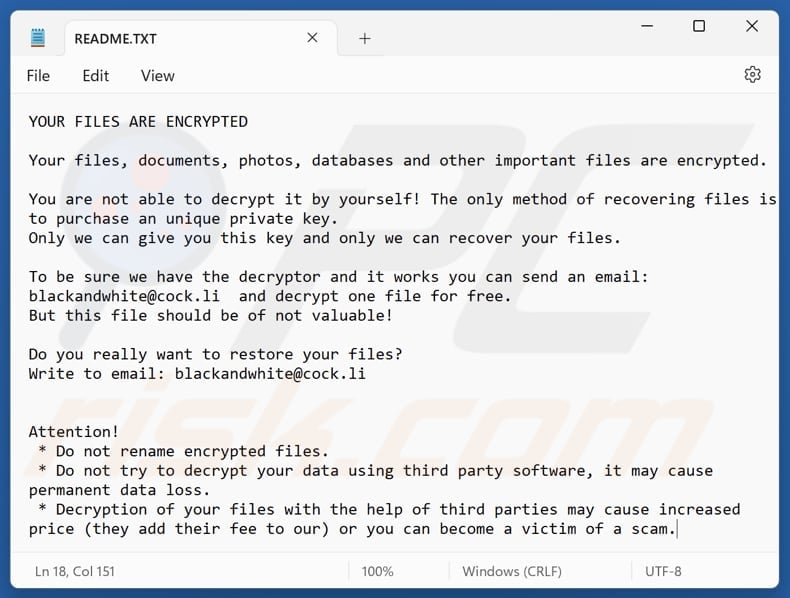DarkHack ransomware text file (README.TXT)