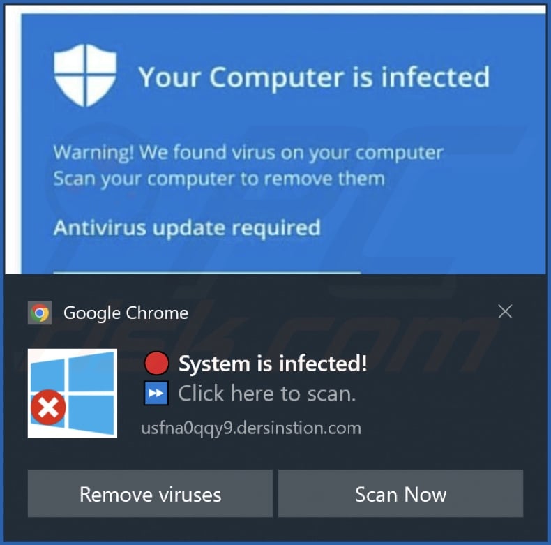 Ad delivered by the dersinstion[.]com webpage