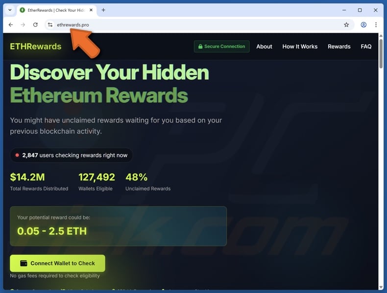Ethereum (ETH) Rewards scam