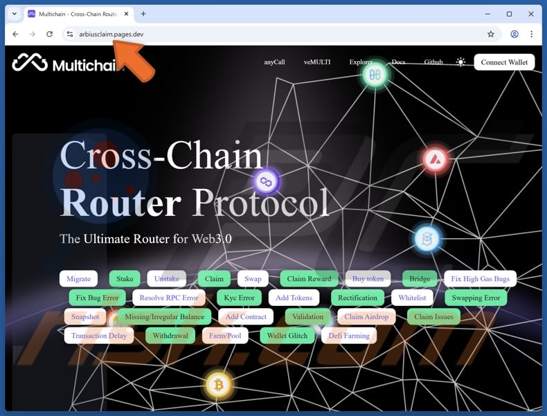 Fake Multichain website