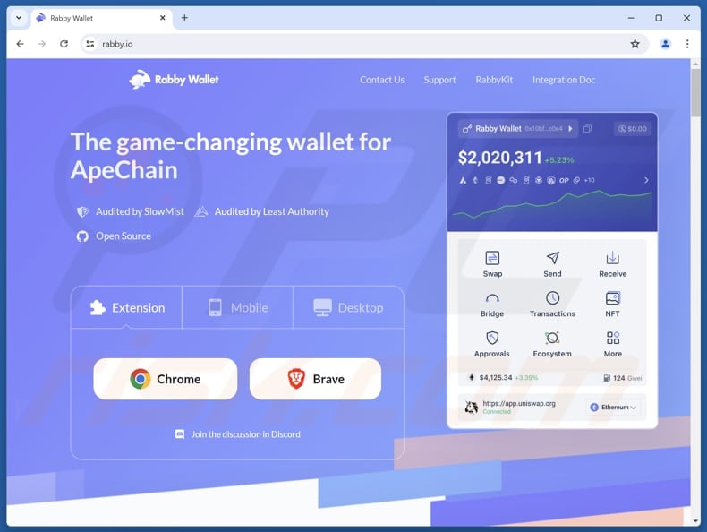 Fake Rabby Wallet Website Scam real site (rabby.io)