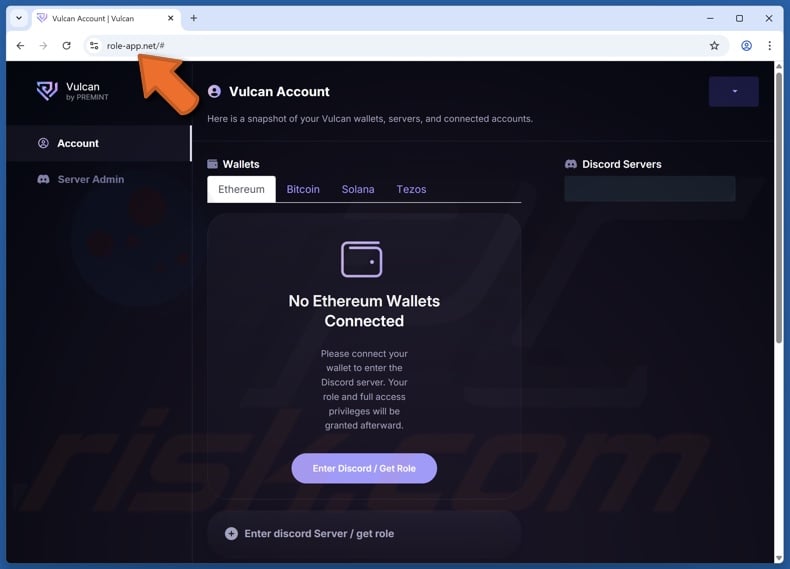 Fake Vulcan website (role-app[.]net)