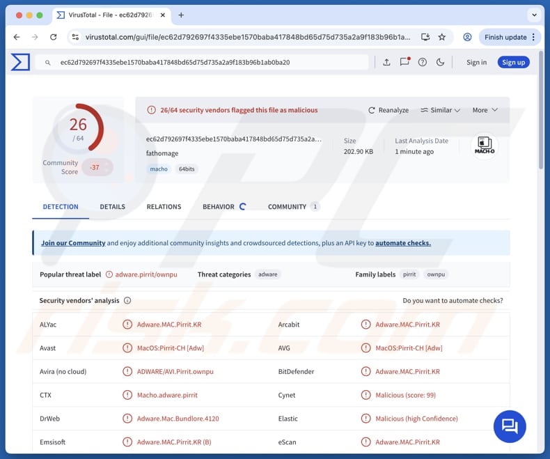 FatHomage.app adware