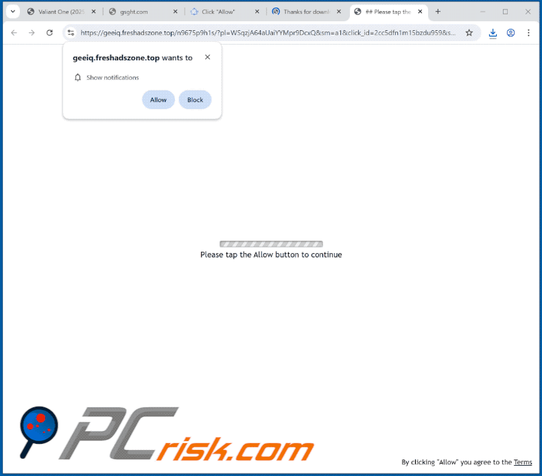 freshadszone[.]top website appearance (GIF)