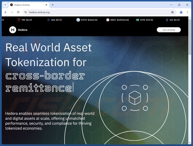 Hedera (HDR) Airdrop scam