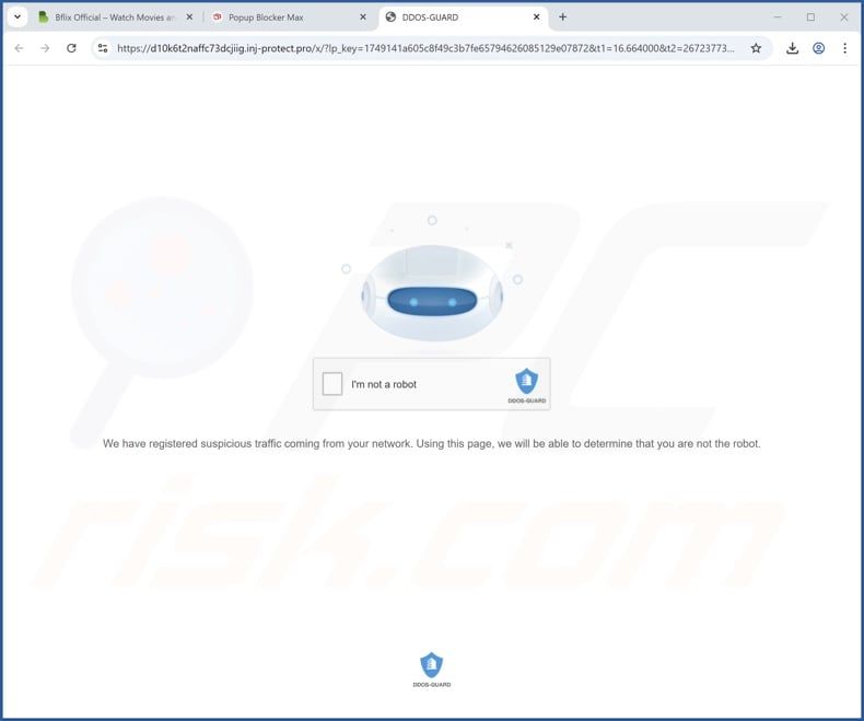 inj-protect[.]pro pop-up redirects