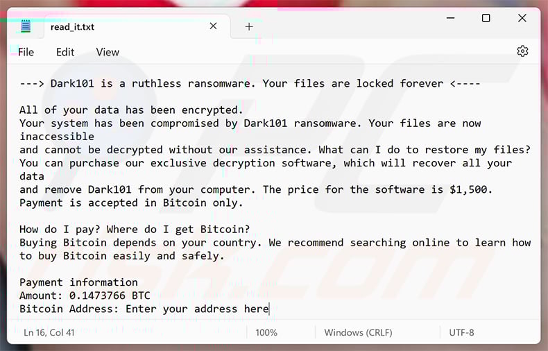 Mr.Dark101 Ransomware