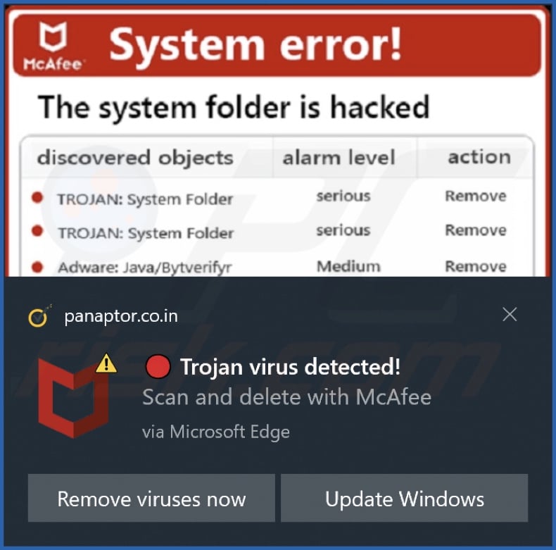 Ad delivered by the panaptor.co[.]in webpage