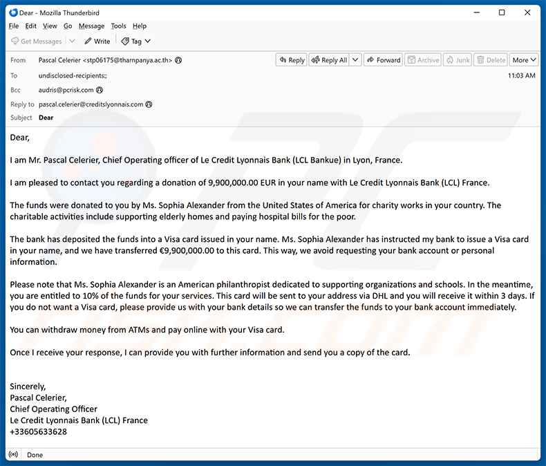 Payment Via ATM Visa Card Will Be Shipped email scam (2025-06-16)