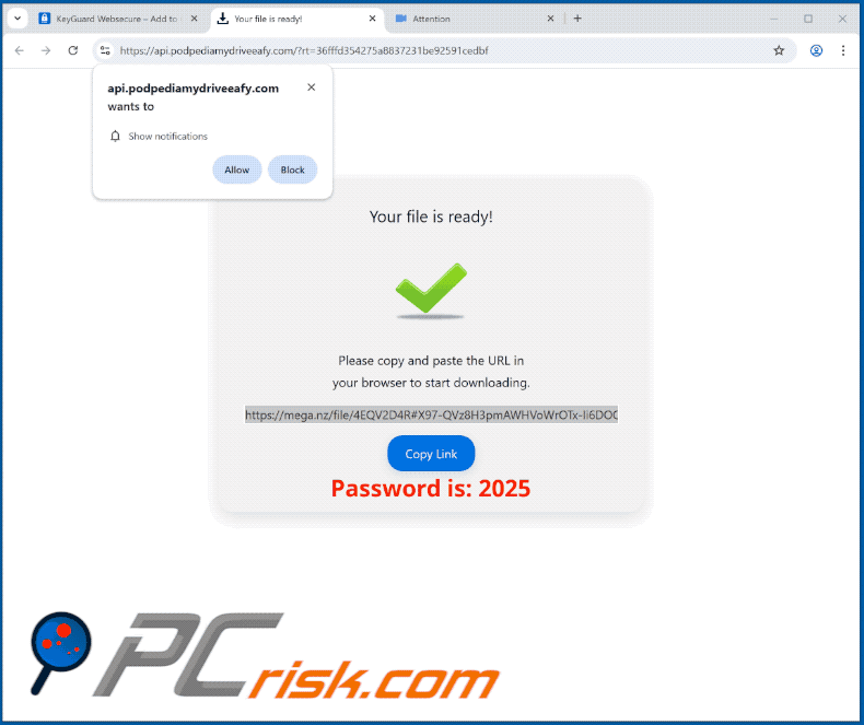 podpediamydriveeafy[.]com website appearance (GIF)