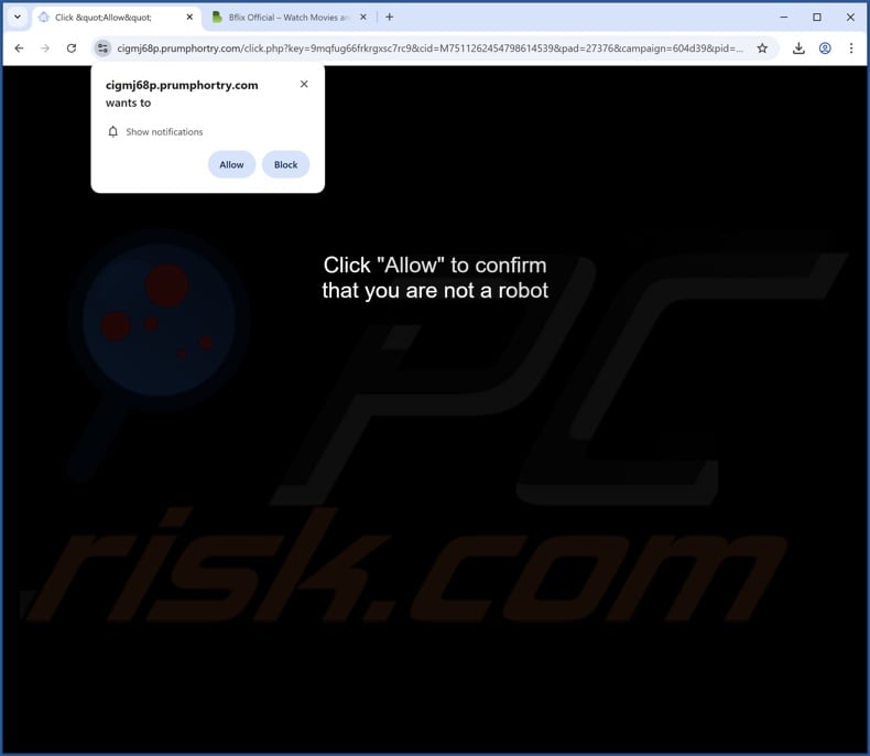 prumphortry[.]com pop-up redirects