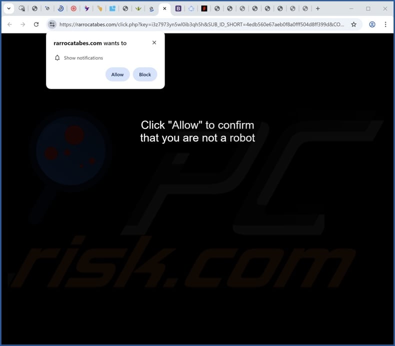 rarrocatabes[.]com pop-up redirects