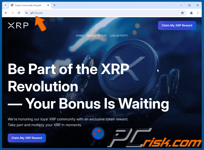 Appearance of Ripple (XRP) Rewards scam