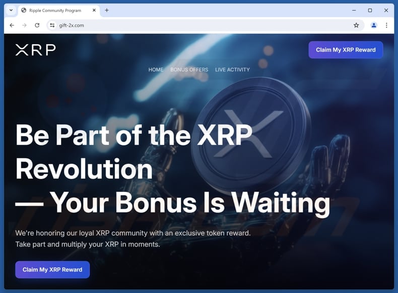 Ripple (XRP) Rewards scam