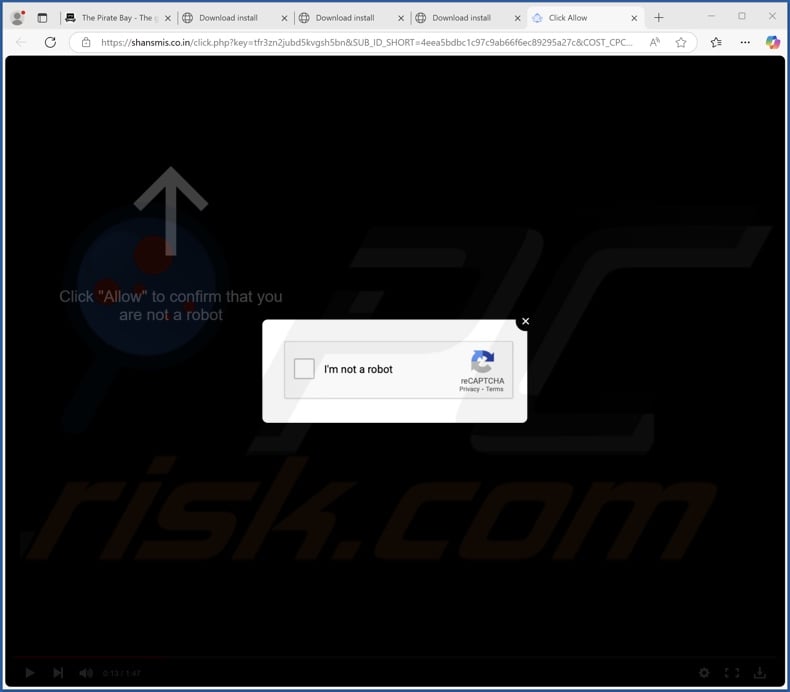 shansmis.co[.]in pop-up redirects