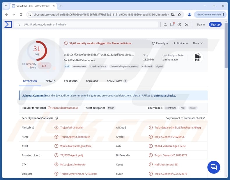 SilentRoute malware