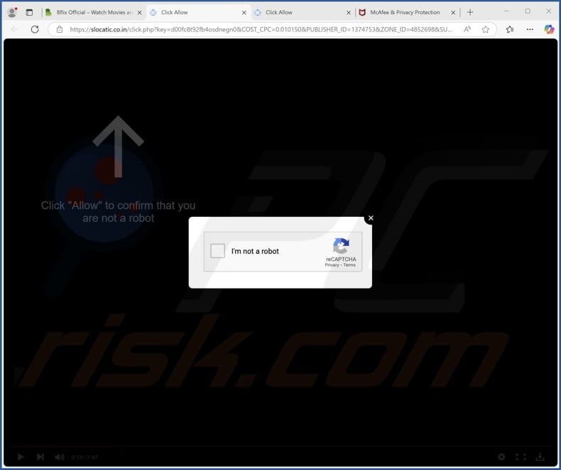 slocatic.co[.]in pop-up redirects